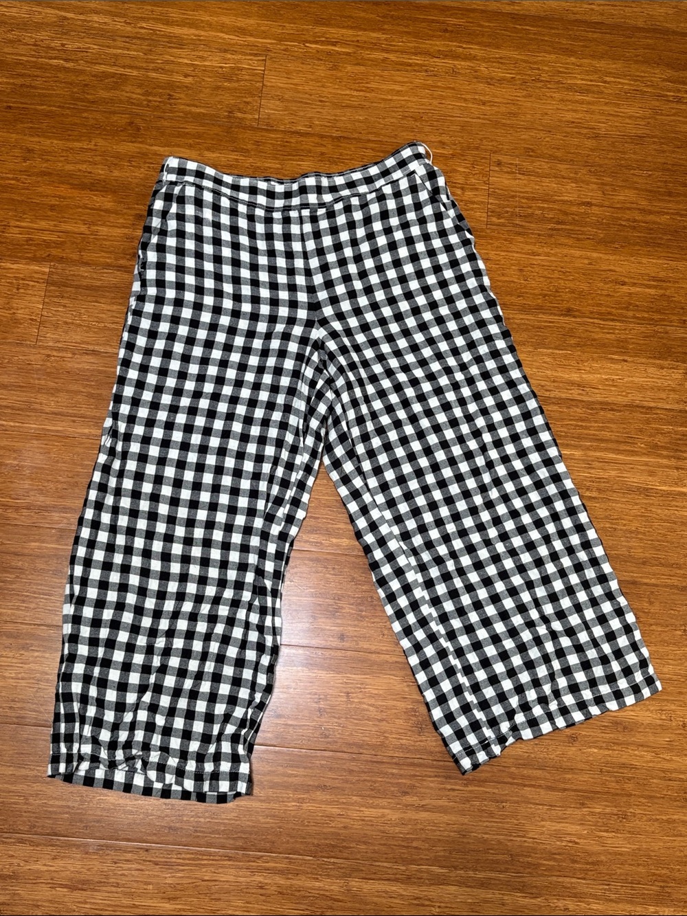 LOFT Black and White Gingham Pants